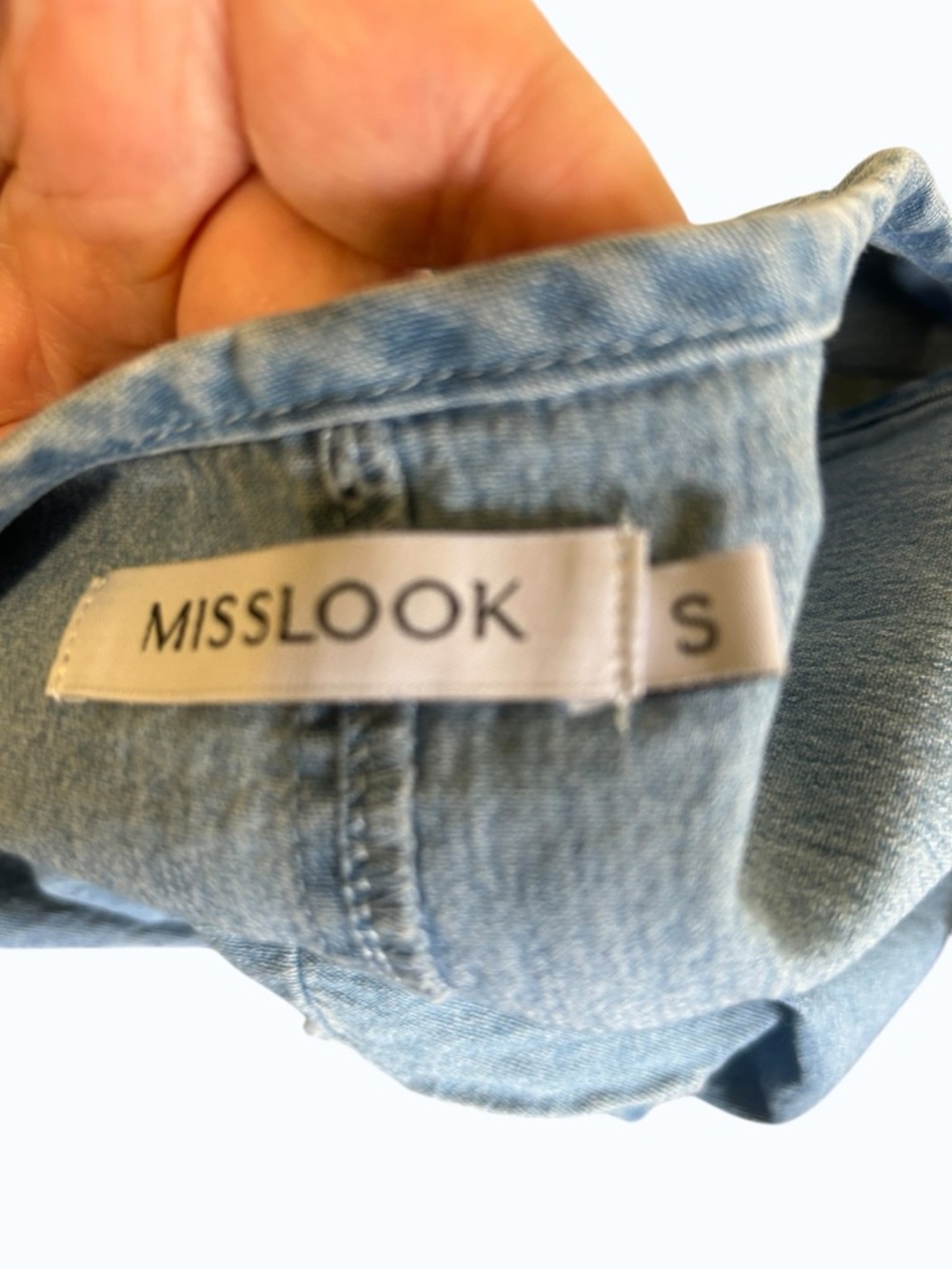 Misslook Denim Midi Shift Dress Blue Size S - Picture 6 of 6